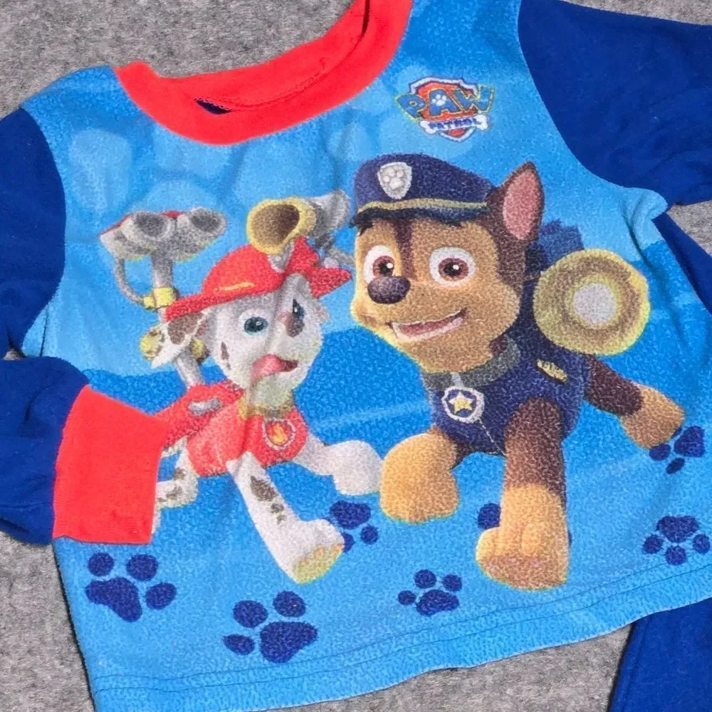 Paw Patrol Toddler Boys 3T Pajama Set | Blue Flannel Sleepwear Marshall & Chase